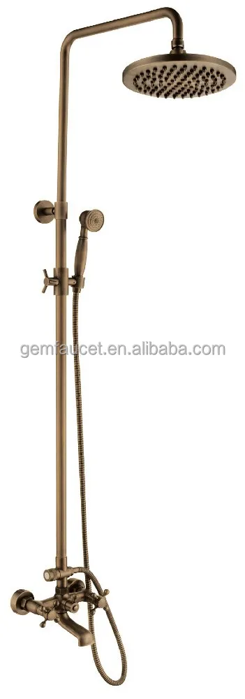 
exposed wall mount antique shower column set 
