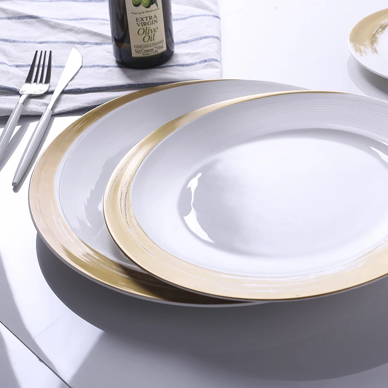 Chaozhou ceramic factory luxury porcelain ceramic spanish style dinnerware set for sale