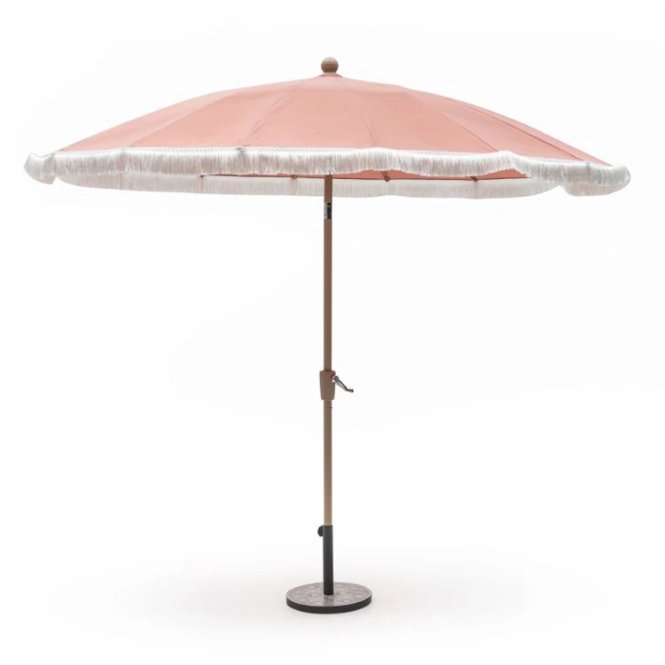 
Casual Sunshade Outdoor Garden Pink Canopy Tassels Patio Umbrella 
