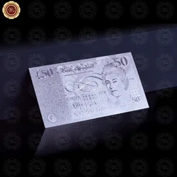 Wr Discount Sale Top-grade Silver Foil Britain 50 Pound Bank Note Collectible Paper Money Gifts