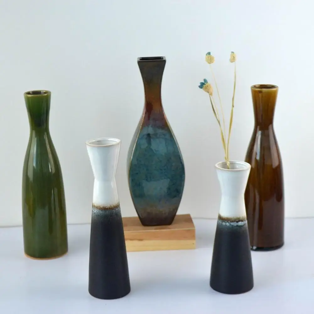 Reactive glazed vase for home decor