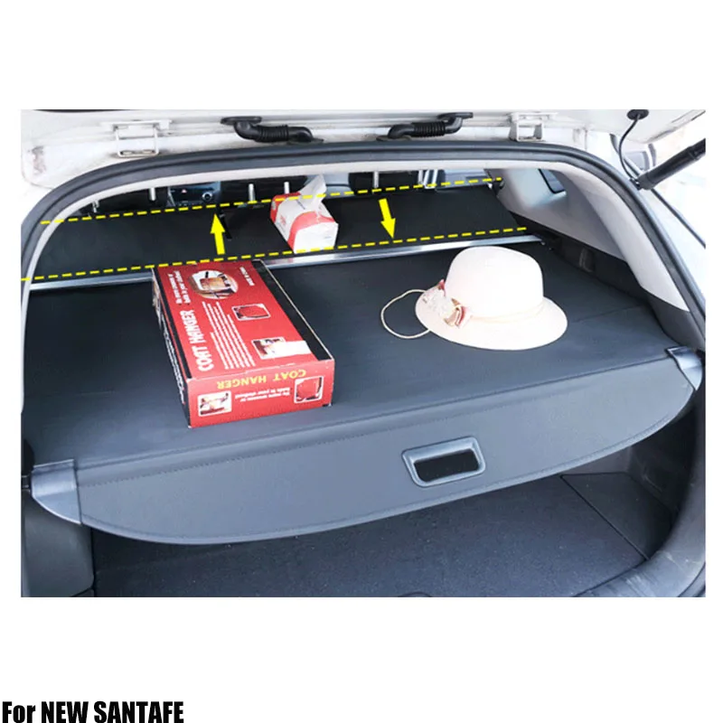
Black Trunk Shade Rear Security Cargo Cover for NEW SANTAFE 