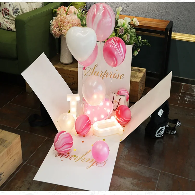 Новейшая удивительная коробка для подарков Лизы с разными воздушными Шарами на День святого Валентина