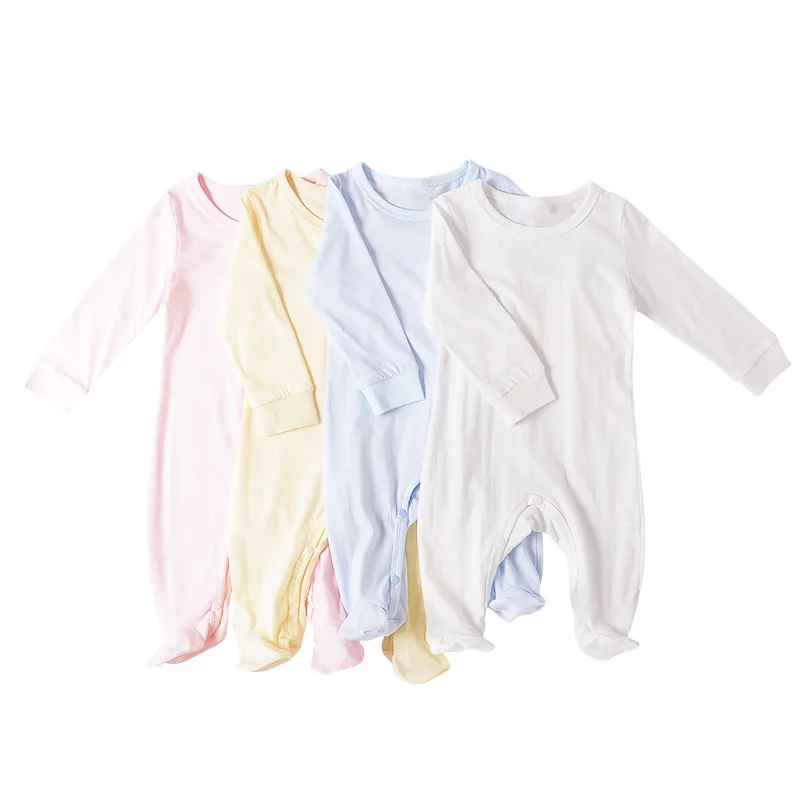 Wholesale Custom Kids Jumpsuits Baby Long Sleeve Bodysuit Organic Cotton Baby Clothes Romper For Girls Boys