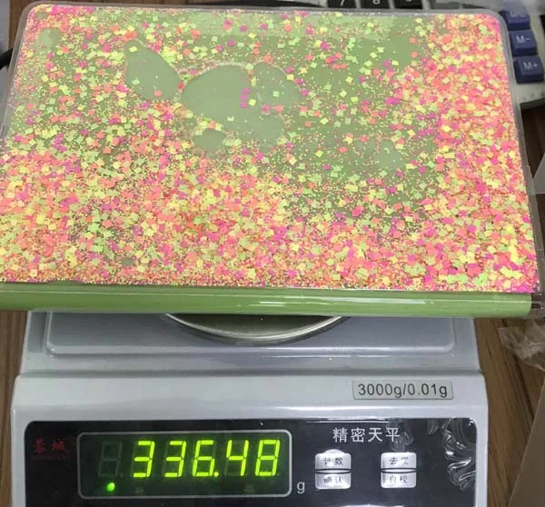 Мягкий прозрачный чехол-книжка из ПВХ и пластика с блестками для школьников