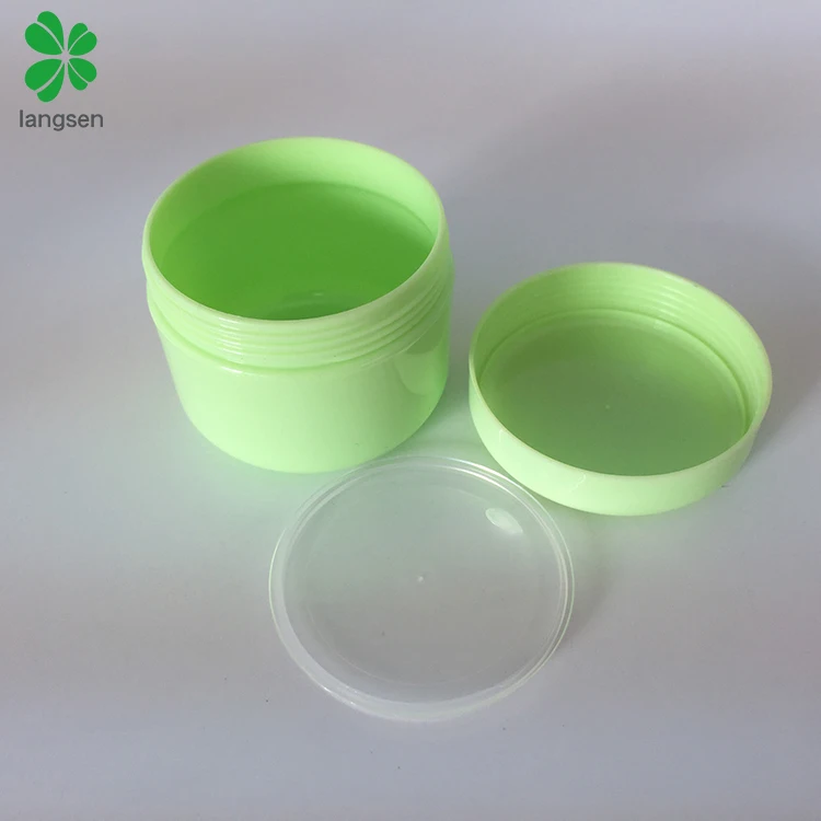 Plastic 50g 2oz Round Green Cosmetic Jars with Liners and Dome Lids, Travel Cosmetic Hair Gel Mask Cream Container