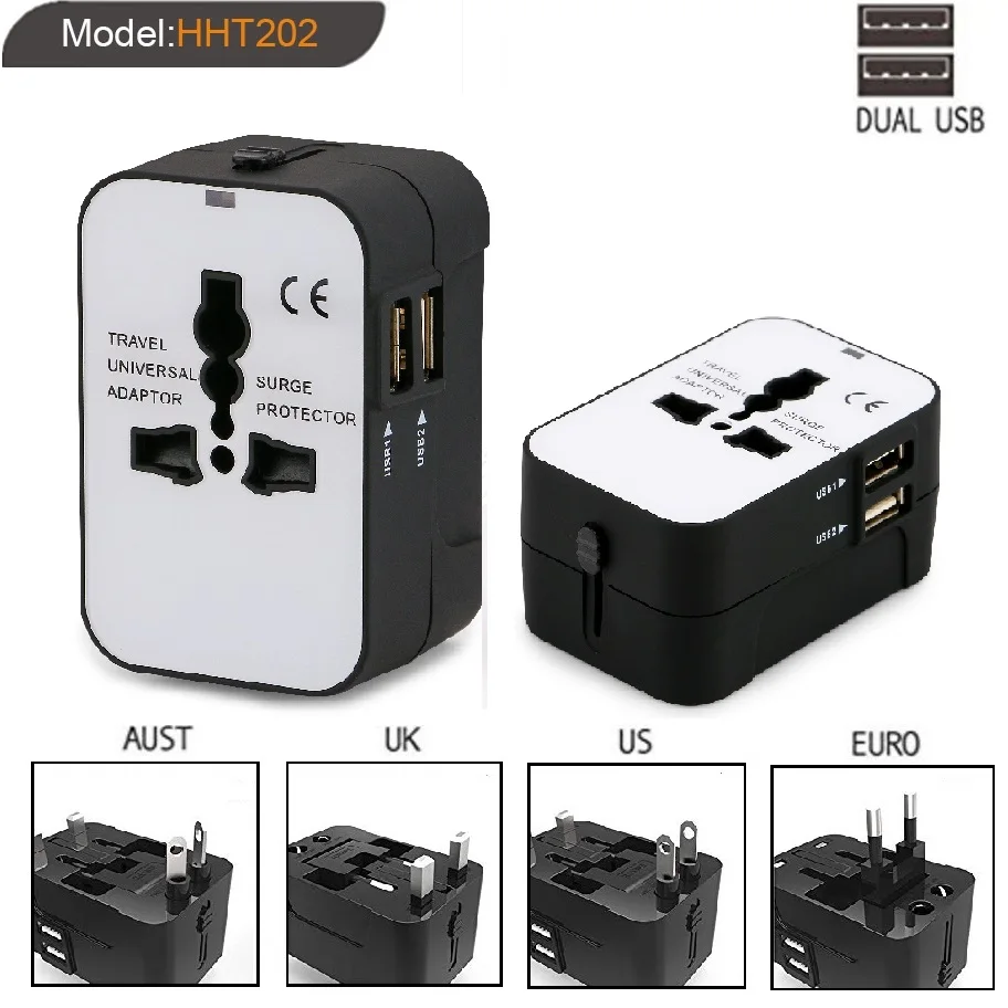 International Electrical Multi Plug Adaptor Universal Travel Adapter with USB