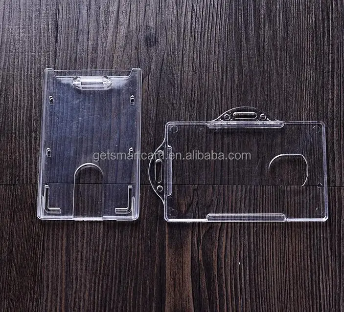 Новый Прозрачный жесткий пластиковый держатель карты с двумя отверстиями для подвешивания ID