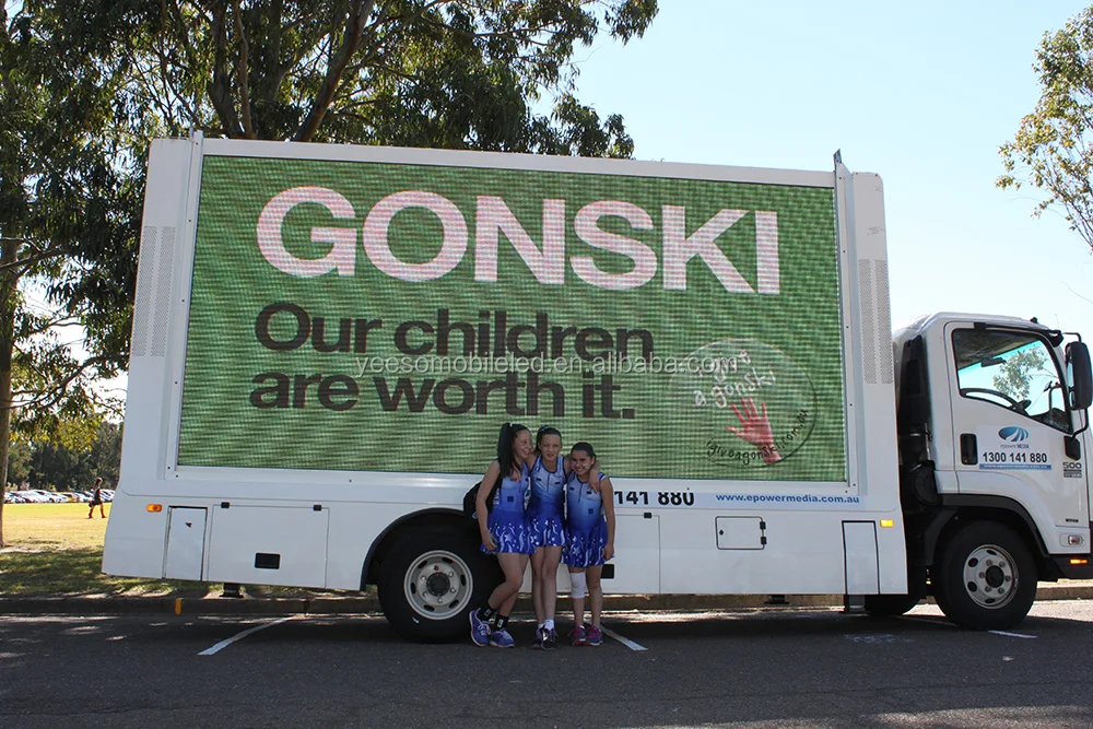 Мобильный Рекламный грузовик с одним подъемным светодиодным экраном и рекламной коробкой