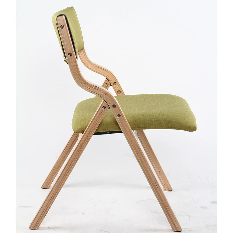Foldable Bent Plywood Wood Bentwood Office Dining Room Furniture Fabric Dinning Chair Folding Wooden