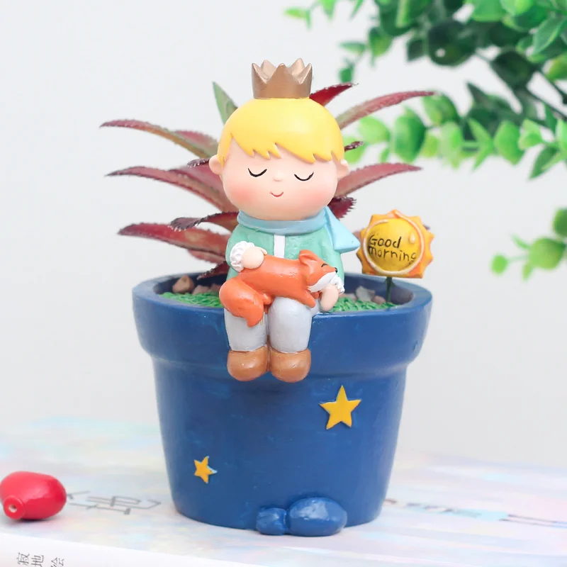Roogo little prince stand garden resin flower pots