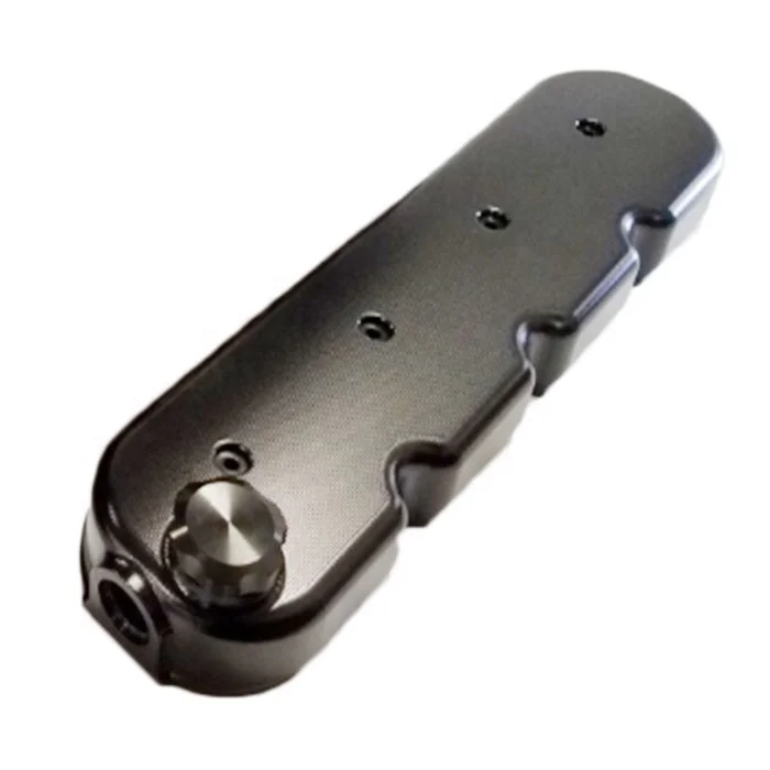 custom cnc machined billet black anodized car engine valve cover