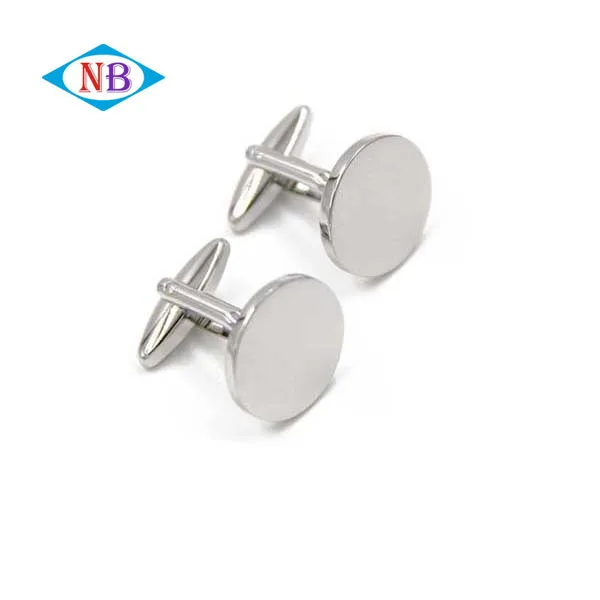 Высококачественные пустые круглые запонки Hig, Заказные мужские серебряные запонки