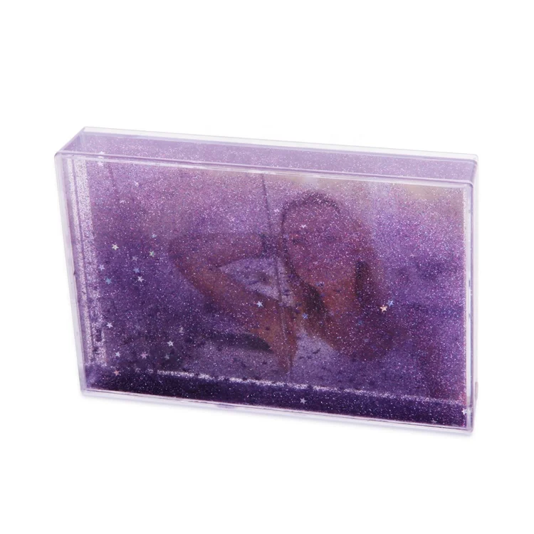 Wholesale Instax Clear Liquid Water Photo Frame With Floating Purple Glitter