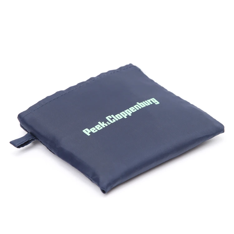 Polyester Tote Boutique Shopping Folding Bags, Foldable Shopping Bag With Pocket Logo