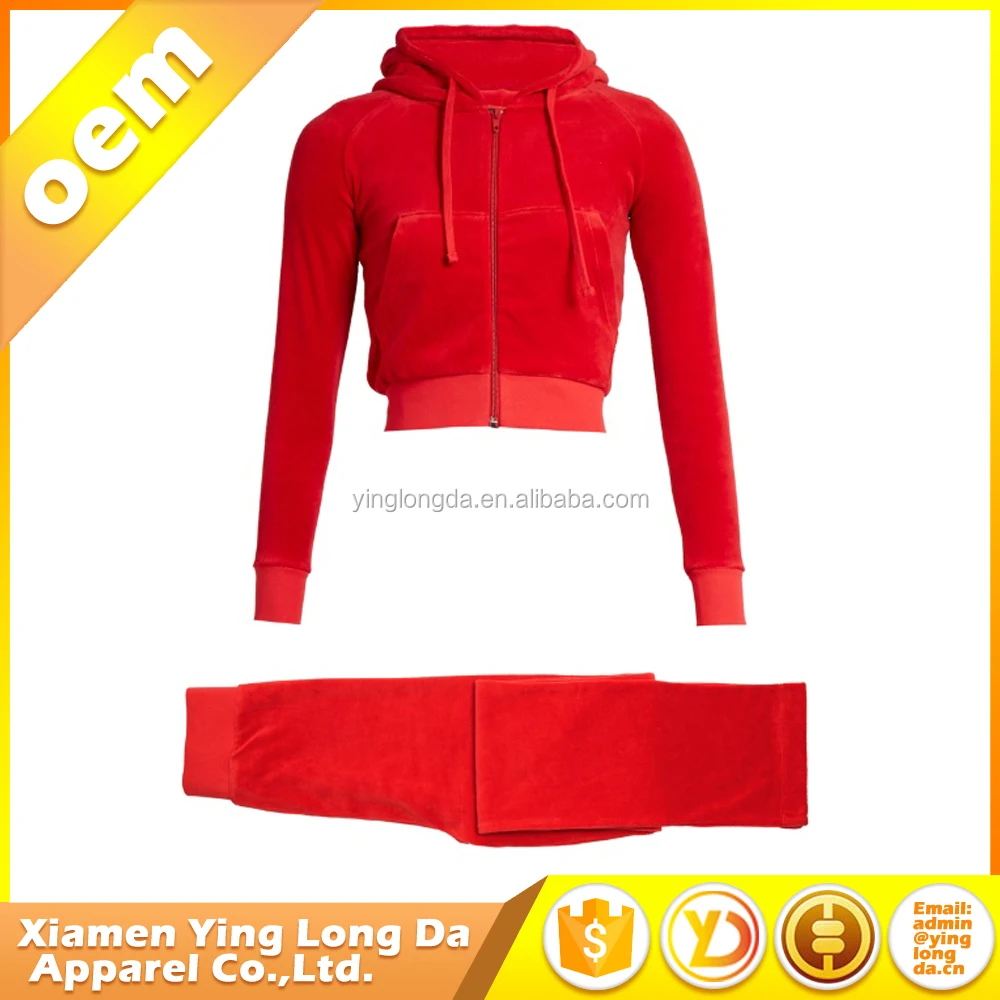Latest Design Wholesale  Professional customized golden velour tracksuits