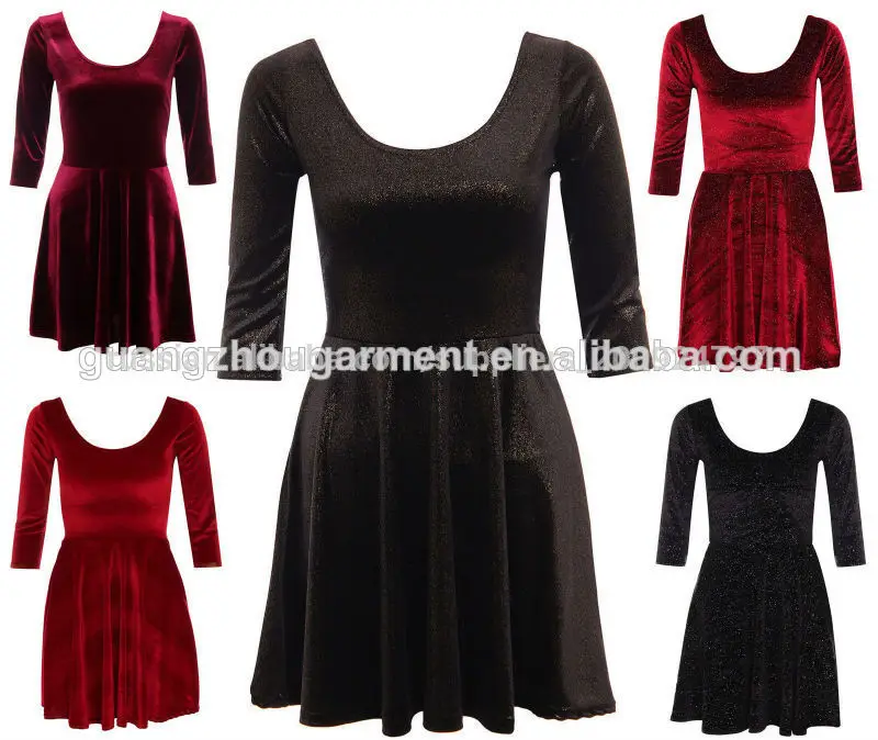 2014 пояснице с длинным рукавом бархат платье-коктейль для женщин зимы одежды oem делают в китае дешевые платья