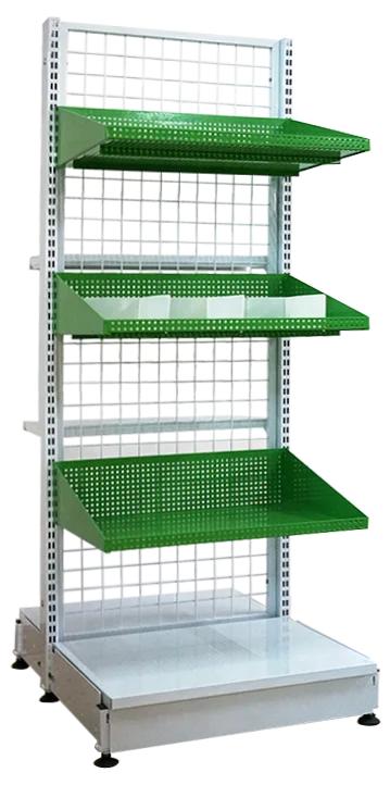 promotional movable supermarket and store grid wire mesh display stand shelf