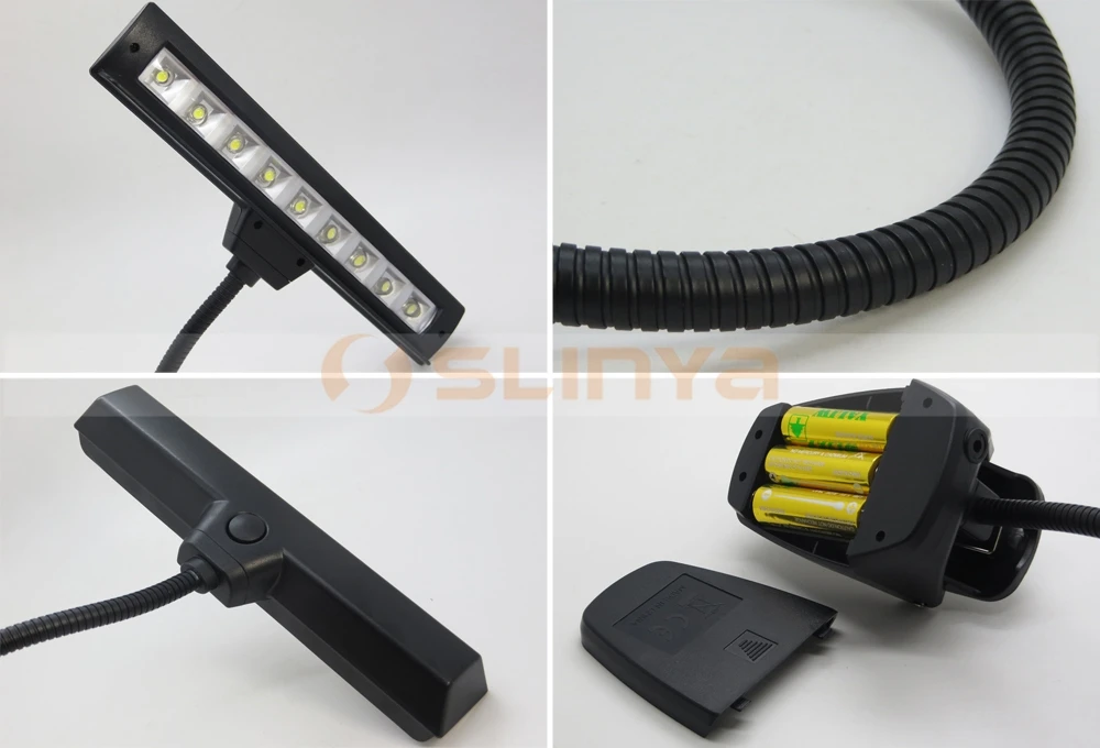 Clamp Gooseneck 9 LED Concert Band Reading Book Bar Light