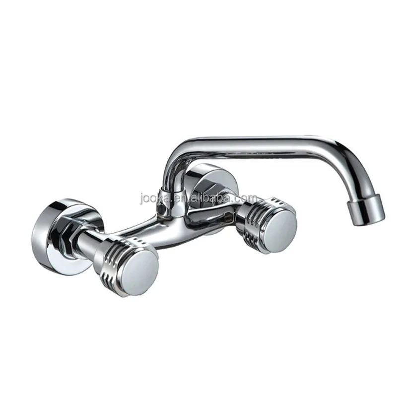 Wall mounted double handles kitchen taps mixers