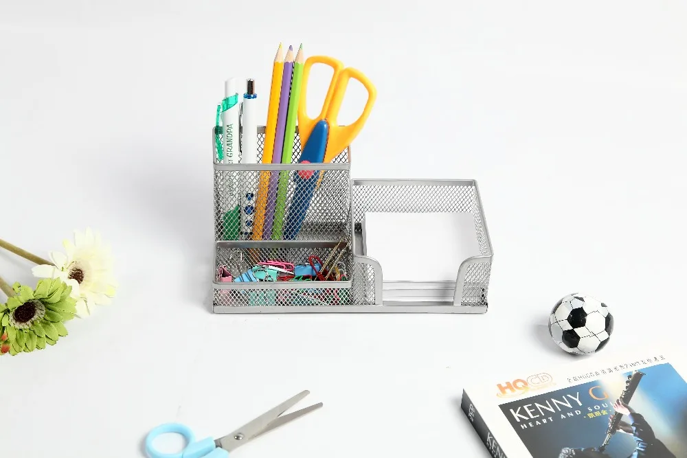 Metal mesh office stationery desk organizer with Pen Holder