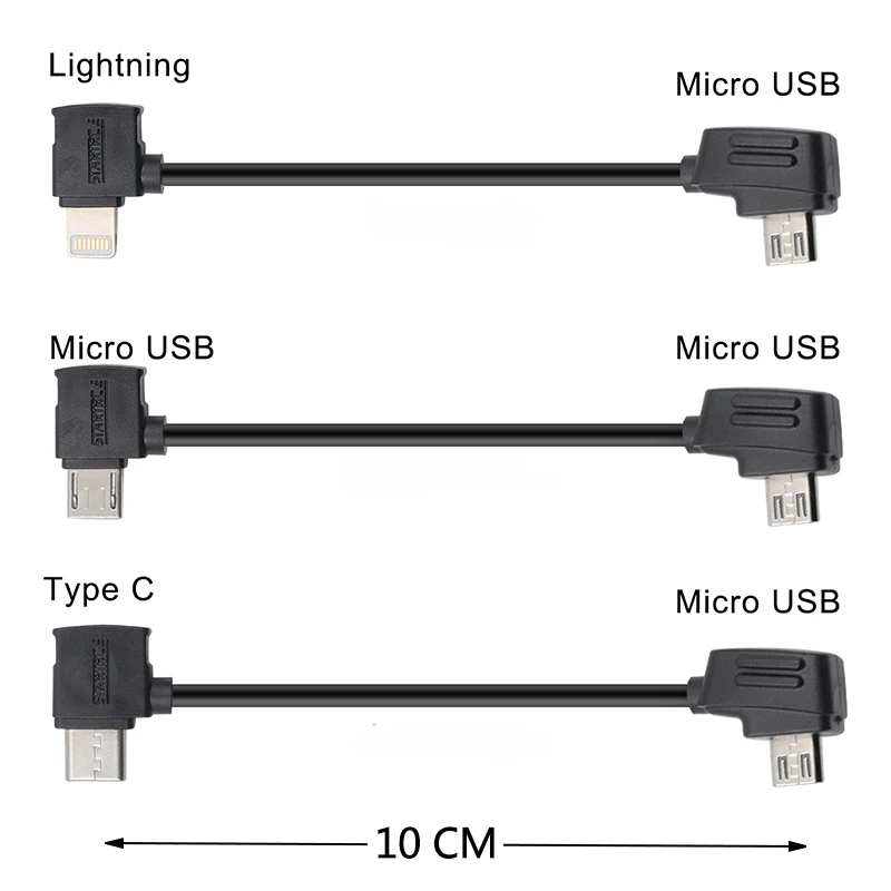 USB Data Cable Micro B to Type C Lightning Micro USB Line for DJI Mavic 2 Pro Zoom Air Spark Drone Accessories