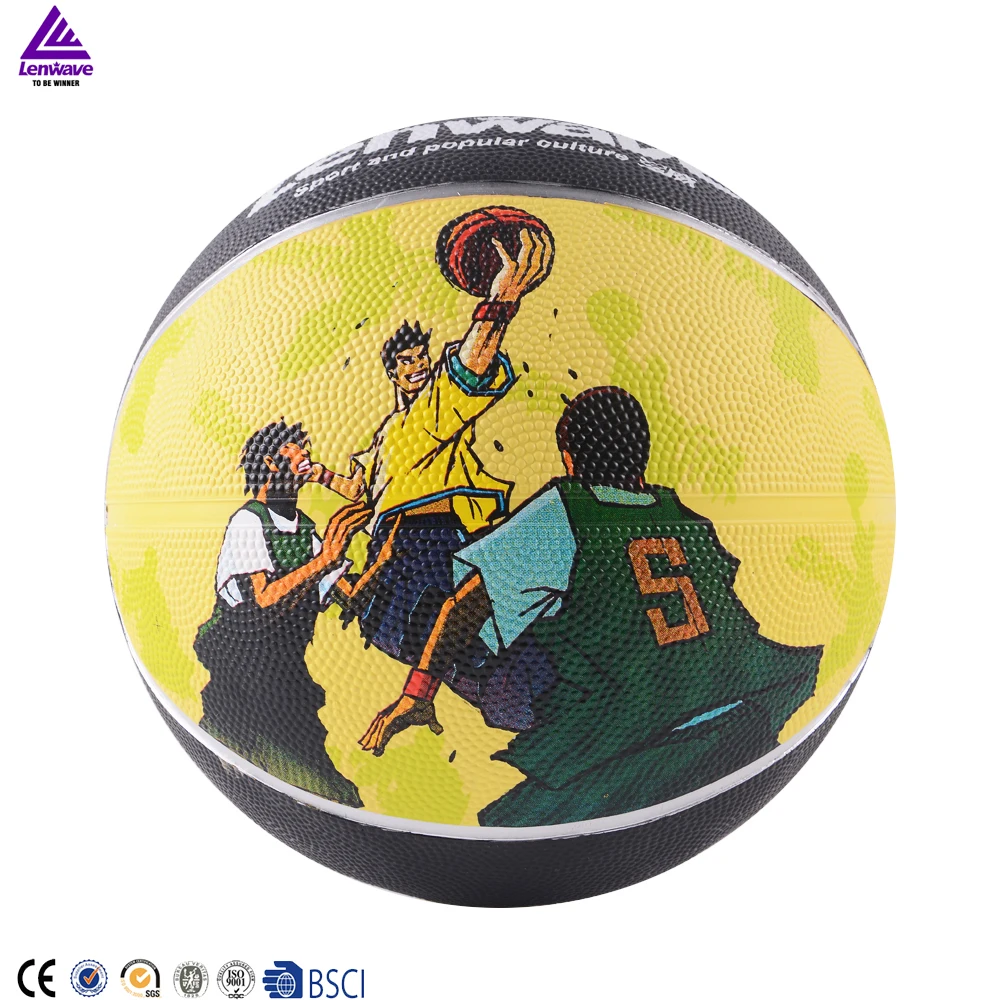 Бренд Lenwave, баскетбольный мяч без логотипа на заказ, цветной недорогой уличный резиновый баскетбольный мяч