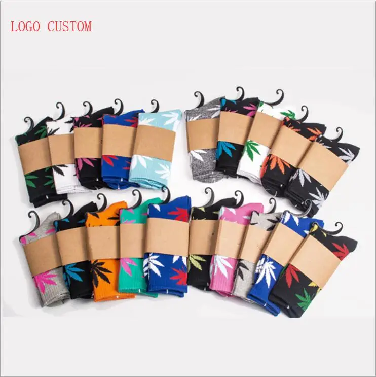 Winter high Quality Harajuku chaussette Style Weed leaf Socks For Women Men Hip Hop Socks Custom