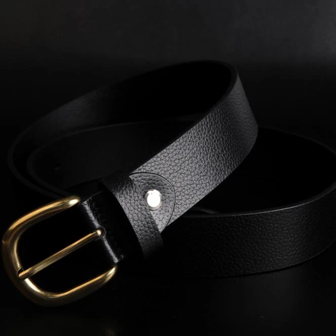 luxury belt Men genuine leather brown belt with Alloy Buckle