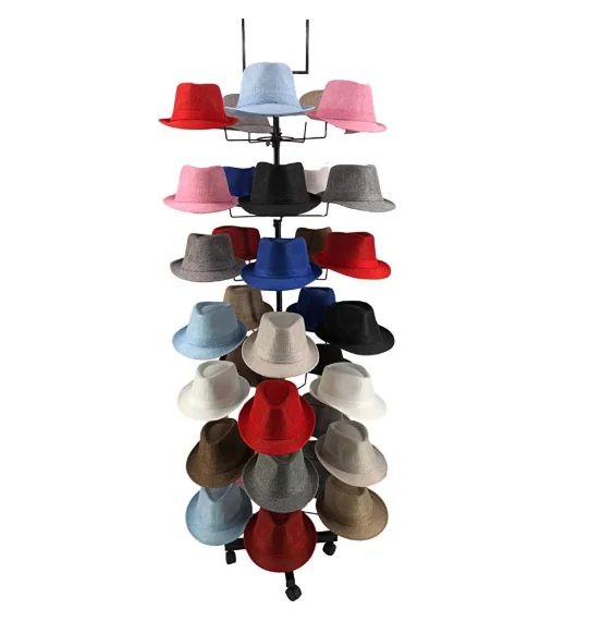 commercial hat racks Shop fitting metal rotating hanging hats display racks