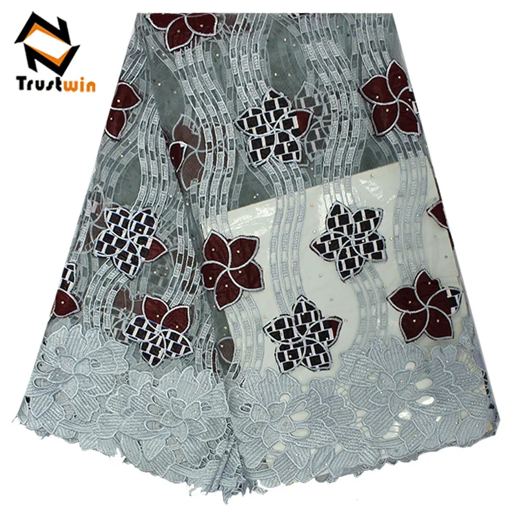 embroidery net lace trim with ankara fabric lace for garment