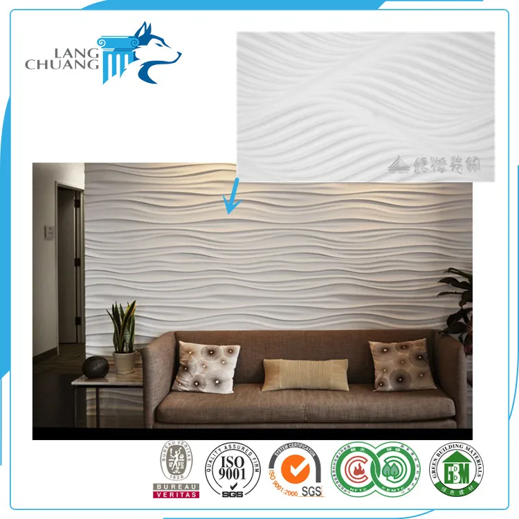 Elegant Design For Villa Interior Light Weight Plaster Embossed Matter Wall Panel