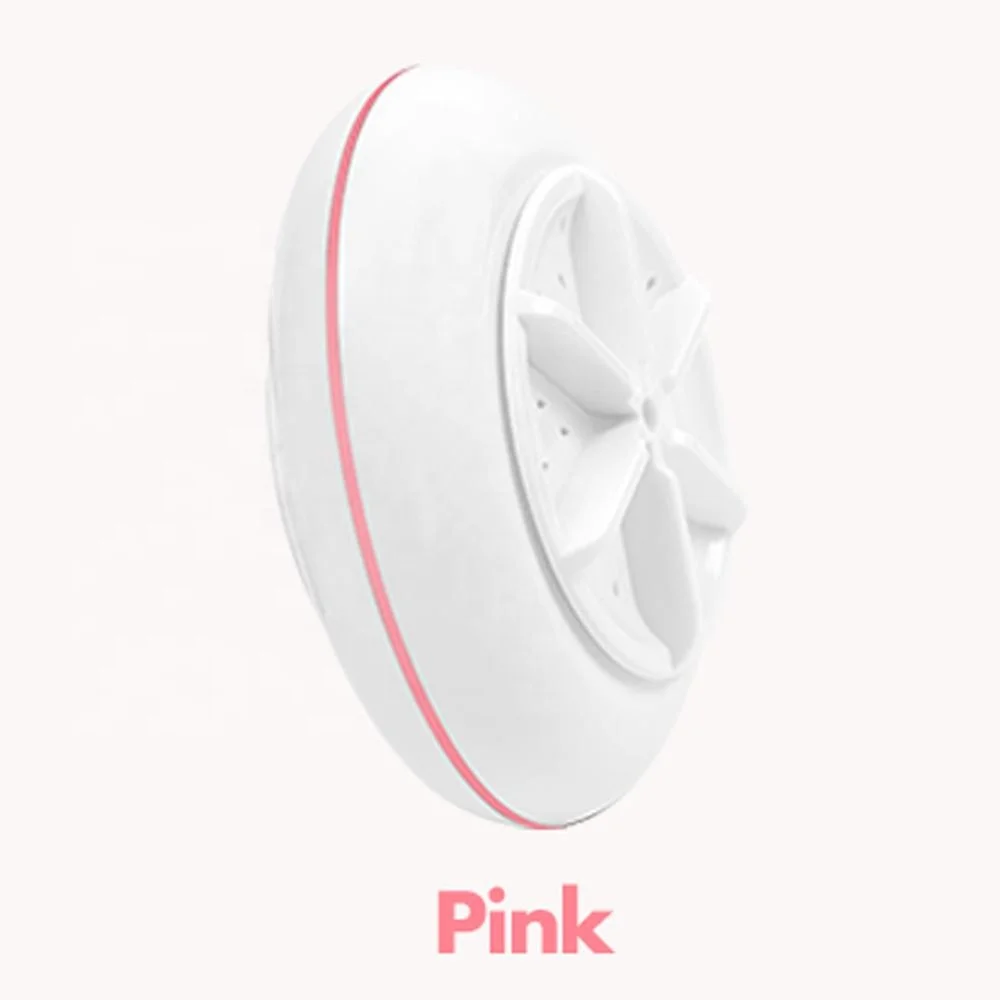 
Пользовательская USB-турбина, портативная ультразвуковая розовая стиральная машина с высокочастотной вибрацией для путешественников 