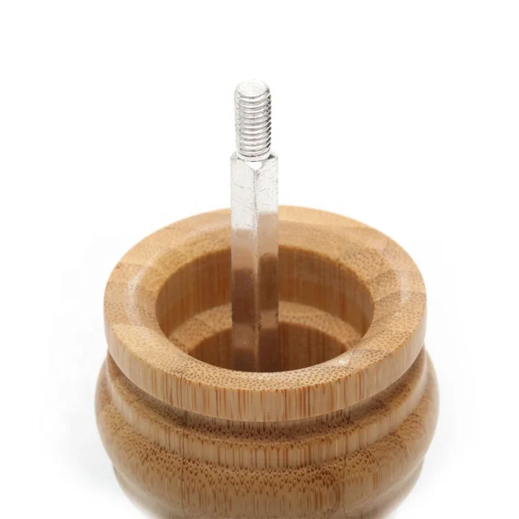 Good Price Round 2pcs Bamboo Salt Shaker and Pepper Mill Grinder Set