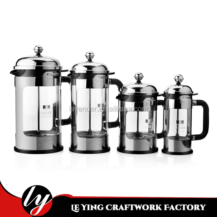 New Wholesale Filter Mesh Camping 8 Cup Double Wall Stainless Steel French Press Coffee Maker