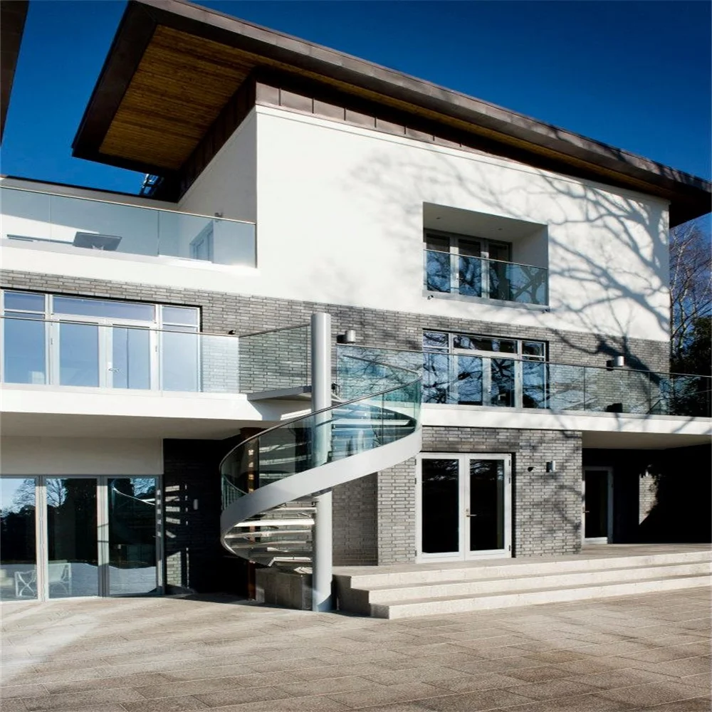 New arrival exterior spiral staircase prices with glass handrail design