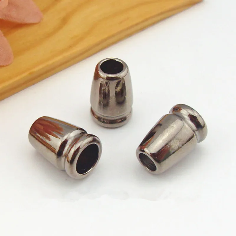 1000pcs/bag 15mm Leather Cord End Caps Tassel Crimp End Connector Cord Ends Lock Toggle Clip for Stopper silver nickel