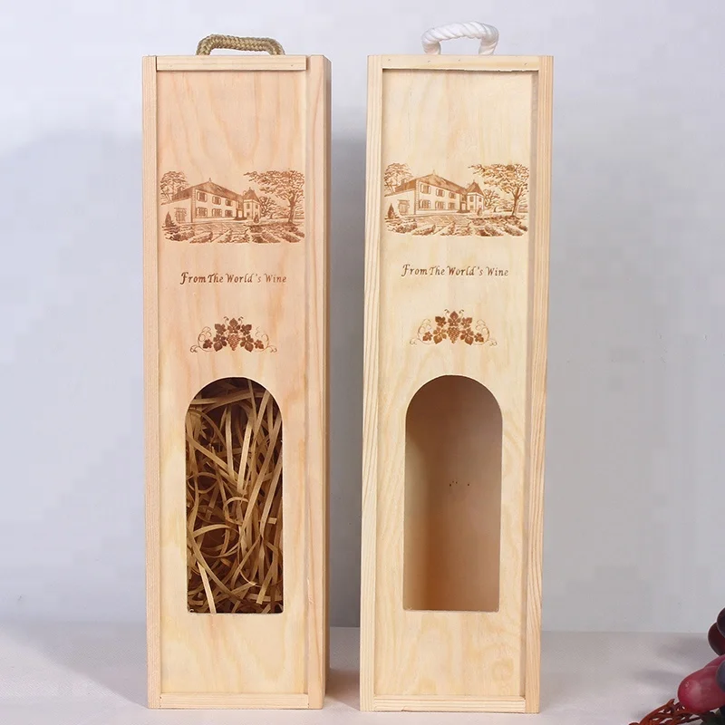 
Creative new design single bottle gift custom bamboo wooden wine box 