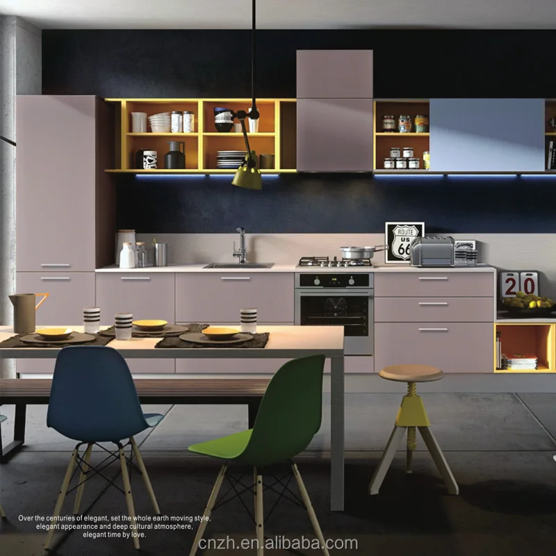 Algeria Apartment project custom wood laminate fiber kitchen cabinets