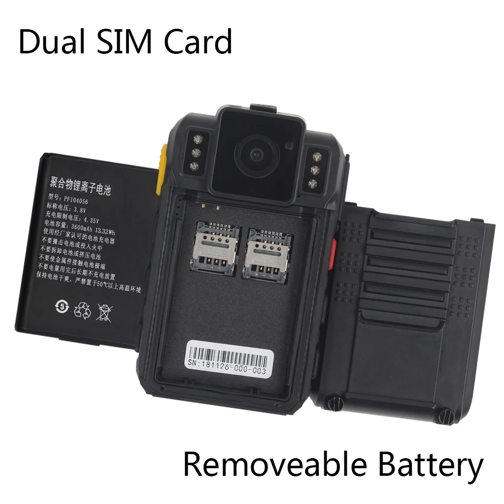 JOVE W8  Video Transmission Body Worn Camera 4g for Police Surveillance big touch screen