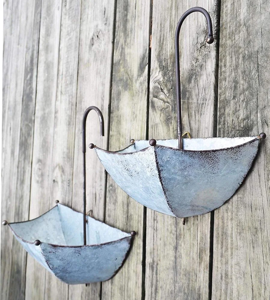 
Metal Umbrella Hanging Wall Planter Flower Holder 