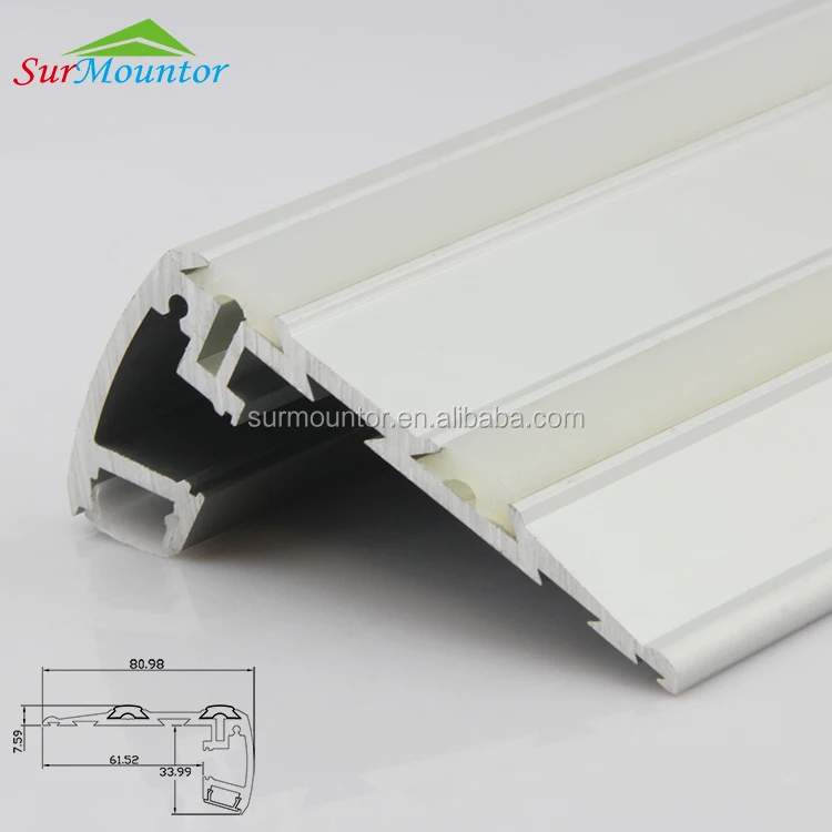 Противоскользящий лестничный светодиодный алюминиевый профиль для лестниц, контроллер освещения, ступенчатый профиль для кинотеатра