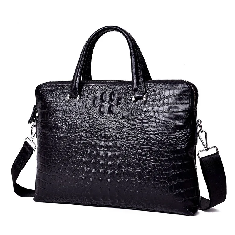 New arrival fashion wholesale crocodile texture leather handbag  best price genuine leather bag men  cross bag for men leather