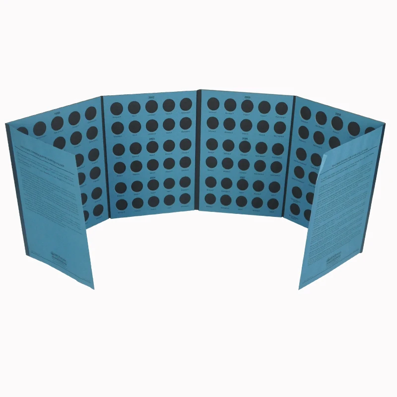 Fifty State District of Columbia and Territorial Quarter Coin Collection Paper Board Folder Holder