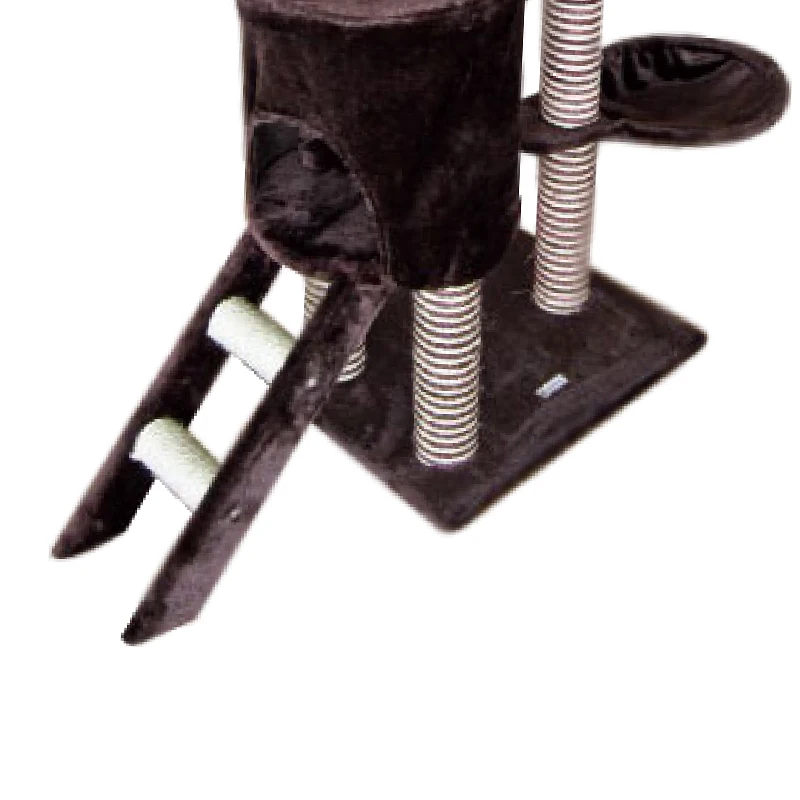 
Brown Muti-layer Cat Tree Castle With Ladder And Scratcher 