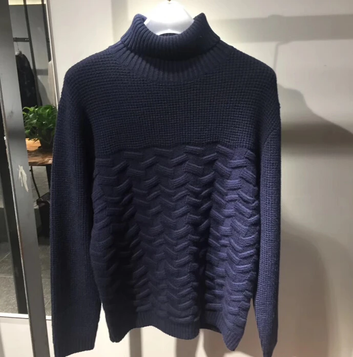 men pullover long sleeve knit sweater turtle neck winter fashion loose casual sweaters