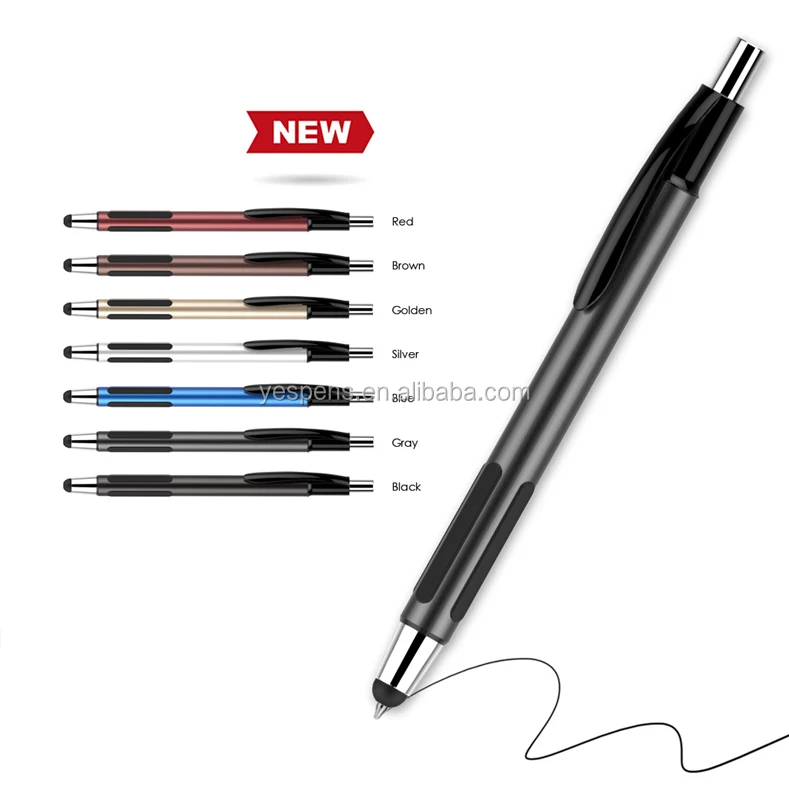2 в 1, многофункциональные умные сенсорные экраны, стилус, Типсы, пользовательские ручки с логотипом, металлическая шариковая ручка для ipone ipad android phone