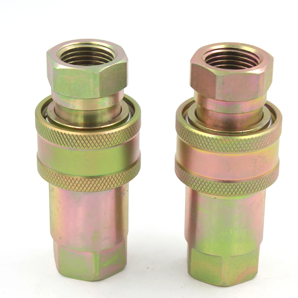 1/2 inch ISO A double shut-off hexavalent chromium hydraulic quick connect hose couplings