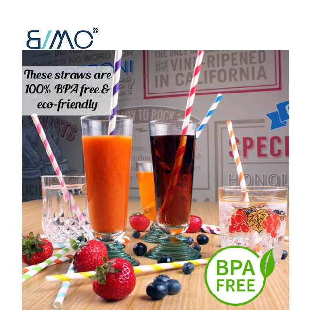 High quality disposable printed paper hemp drinking paper straws manufacturer