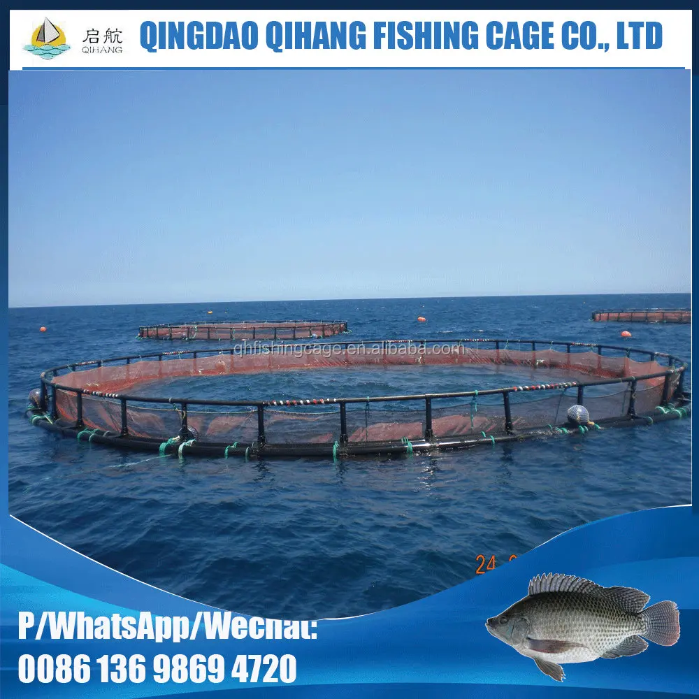 Qihang PE Circular aquaculture equipment plastic fishing farms floating net/cage